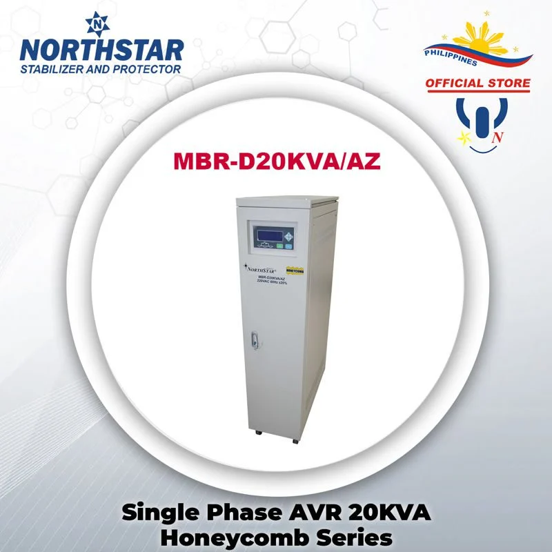 Northstar Single Phase Voltage Stabilizer 20kVA Input Voltage Range 220V ±20% Output Voltage 220V, 60Hz with TVSS (Indoor) MBR-20KVA/AZ